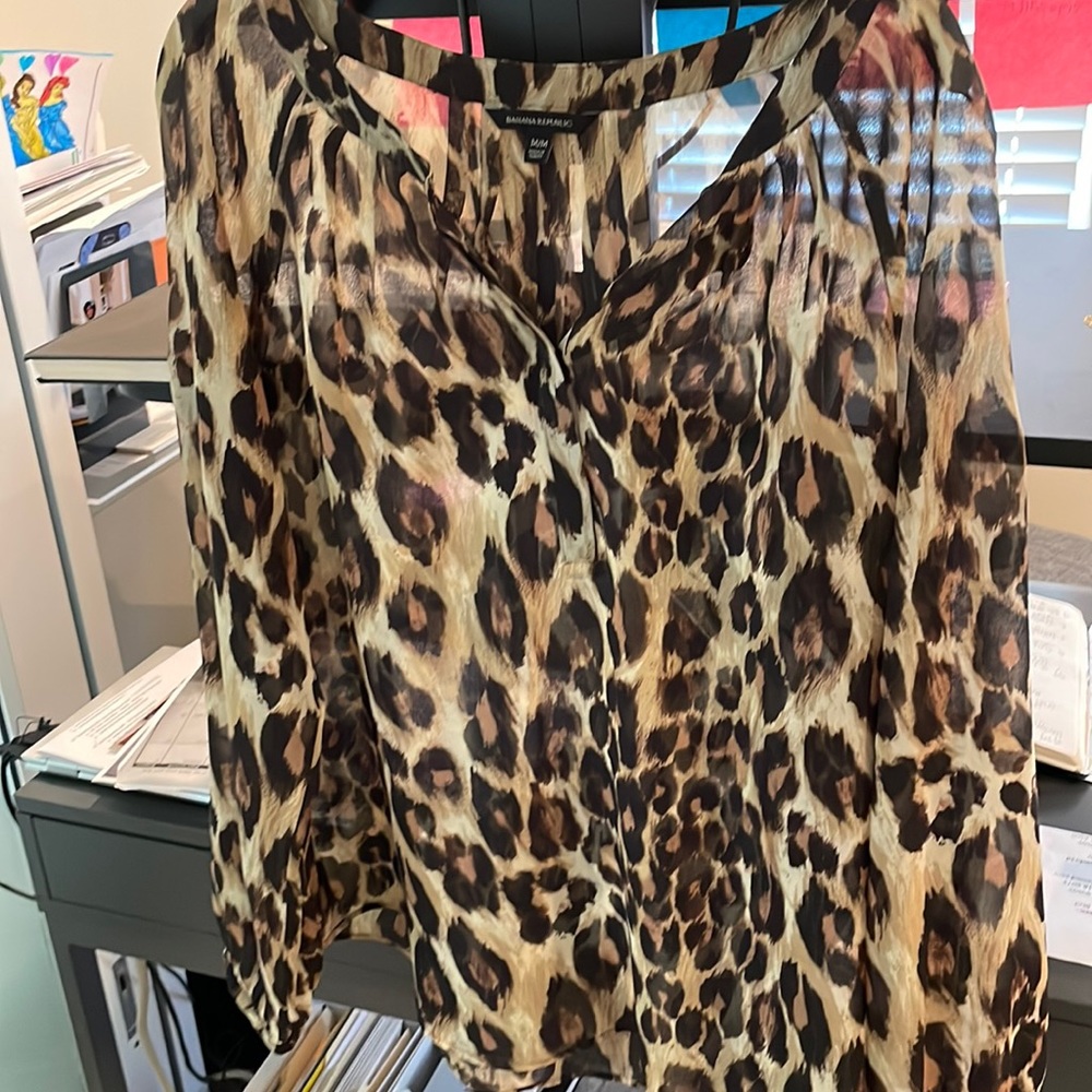 Banana Republic leopard print tunic blouse